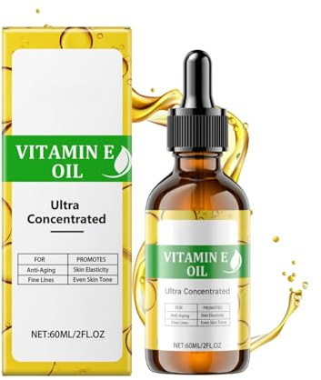 Vitamin E Öl für Gesicht, Haare, Körper, Vitamin E Oil Straffung und Reparatur die Haut, Anti Aging Bio Oil Reduziert Feine Linien und Narben, Gesichtsöl mit Niacinamid Verbessern sie Fahle Haut, 60ml