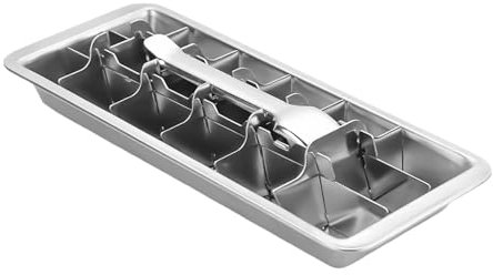 Ortusium Ice Cube Tray, 12-Cube Metal Ice Mold with Easy Release & Quick Freeze, Reusable Ice Cube Maker for Whiskey, Cocktails, Beverages (1, Without Clip)