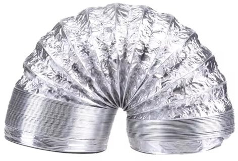 PXAMORTEL Flexibler Aluminiumschlauch, Aluminium-Lüftungsschlauch mit Edelstahlklemme und Folienband, 80–300 mm, 1 Stück(2m,200mm)
