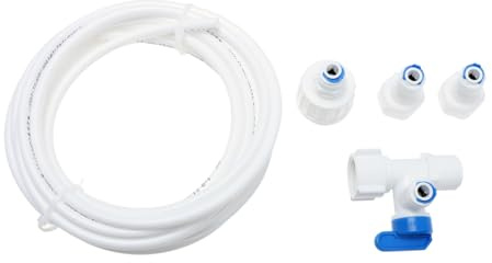 NUOBESTY Ice Maker Connection Kit and Water Line Fittings with Adapter for Ice Maker Piping 5-meter Water Supply Hose for Home Installation