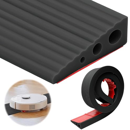 Rampe de seuil de porte, en PVC, surface antidérapante, en caoutchouc, pour fauteuil roulant, poussette, déambulateur ou scooter - 100 x 6,5 x 2,5 cm - Noir