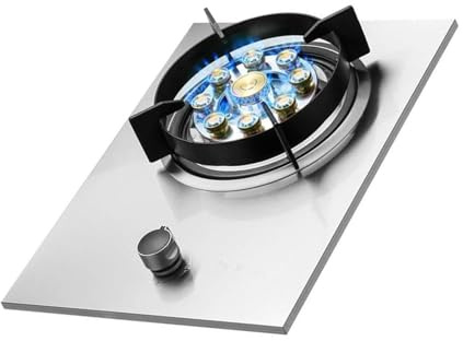THEGA Piano Cottura A Gas A 1 Fuoco, Piano Cottura A Gas da 5,5 KW, Regolatori per Interni in Acciaio Inossidabile per Catering, con Protezione Antispegnimento(NG)