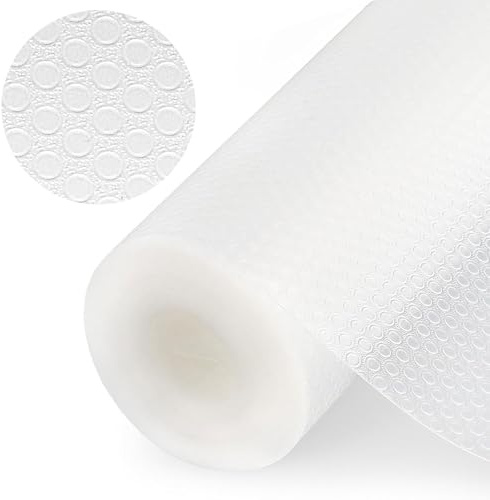 Lådmatta EVA-material vattentät halkfri matta kök lådinsats köksskåpsmatta ej självhäftande för hyllor skåp lådor kylskåp (transparent/prickar, 30 x 500 cm)