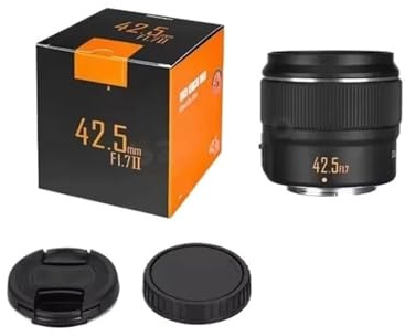 Lens， Compatible for Panasonic M43 Camera 17mm 25mm 42.5mm F1.7 Auto Focus Prime Lens Set(42.5mm F1.7 II)