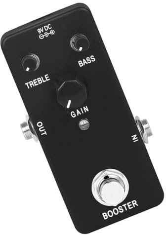 Schwarzes E-gitarren Effektpedal aus Abs für Präzise Klangsteuerung | Boost Funktion, Einfache Bedienung, Geeignet für Selbstgemacht Projekte und Gitarrenzubehör
