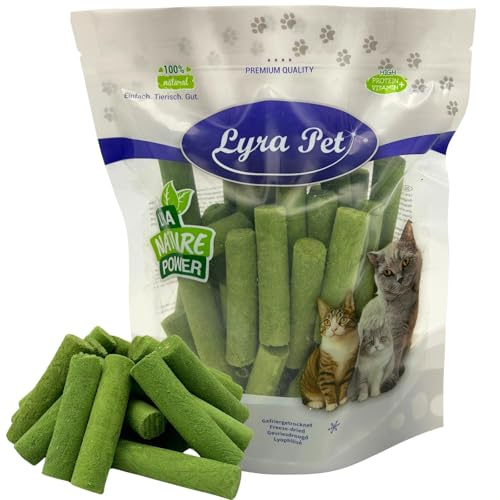 Lyra Pet® 200 g Katzengras Sticks gefriergetrocknet | Katzensnack mit Huhn & Gerstengras | Getreidefrei & verdauungsfördernd | Ideal auch für Kitten & Senioren | Vitalstoffreiche Belohnung