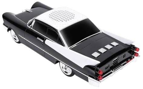 Annadue Enceinte Bluetooth 5.0 Vintage Voiture, Portable avec Lumière LED et Son Stéréo HD pour Streaming Musical, Appels Mains Libres (Black)