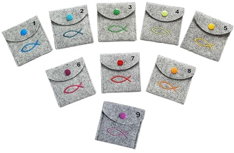 1 Rosenkranztäschchen aus Wollfilz in grau Fisch Farbe wählbar