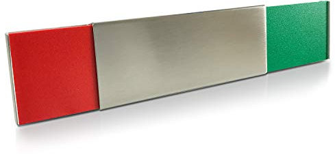 Betriebsausstattung24 Frei & Besetzt Türschild - Frei- Belegt Kennzeichnung - Schiebeschild - Raumschild - Zum Verkleben - Aluminium - 15,0 x 3,0 x 0,6 cm