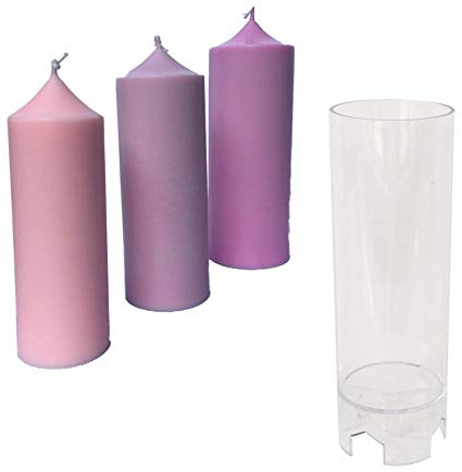 courti Stampi per Candele A Forma di Cilindro in Plastica Durevoli 6.3 × 19cm