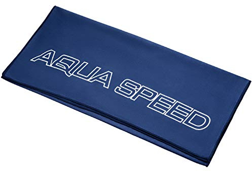 Aqua Speed Mikrofaser Badetuch 70x140 | Sporthandtuch | Fitness Handtuch | Reisehandtuch leicht | Sport Fitness | D. Blau 200g | Sammlung Microfaser | Dry Flat