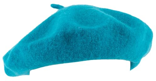 Hat To Socks Französische Baskenmütze aus Wollmischung – Klassische Unisex Künstler Militär Baskenmütze in Einfarbigen Farben (Türkis)
