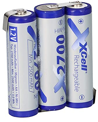 3er Reihe Lotfahne AA Mignon 3,6V 2700mAh Hochstrom-, Schnelladefähig F1x3 XCell - 3 - Langlebig - Wartungsfrei - Zuverlässig - Ersatzakku - Akku