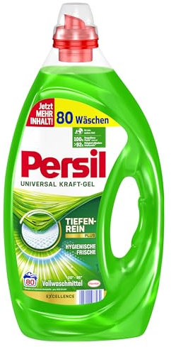 Persil Universal Kraft-Gel Flüssigwaschmittel (80 Waschladungen), Vollwaschmittel Mit Hochwirksamer Tiefenrein-Plus Technologie, 92% Biologisch Abbaubare Inhaltsstoffe*