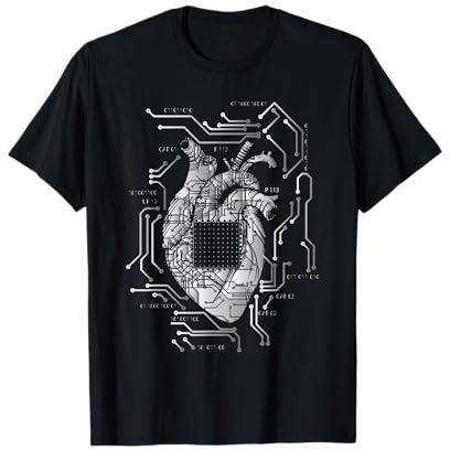 Cooles Computer Geek Informatico Zocker CPU Cuore Rete Maglietta