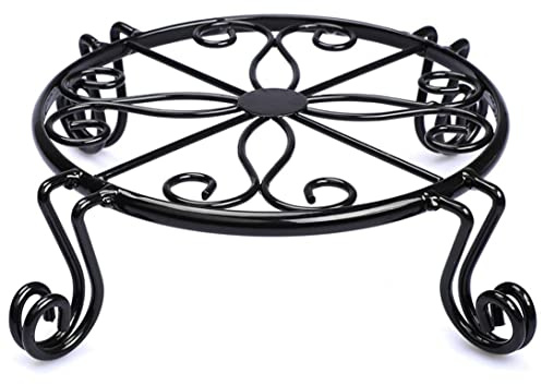SMELEYOU Support Plante, Stands de plante, support de plante noire pour porte-pot en pot en pot à l'intérieur du métal en extérieur en fer rouille jardin contenant rond de support rond.