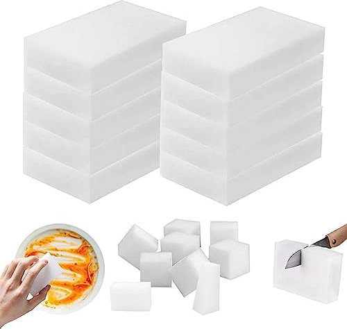 CUCUFA Magische Schwamm Radiergummi 100Pcs Schmutz Radiergummi Schwamm für die Reinigung Radiergummi Pad 4x2,4x0,8 Zoll Allzweck-Power Scrub Nicht-Kratzer Reinigung Schwamm für Küche Bad Wand