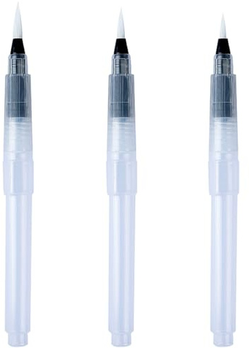 Set di pennelli per acquerello, set di 3 pennelli per pittura Pennello per artista Aqua Pen di 3 dimensioni con serbatoio d'acqua per pittura ad acquerello, fusione, lettere, calligrafia