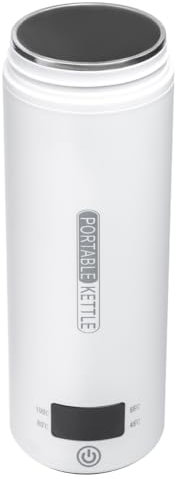 Wasserkocher Klein Reisekessel, 304 Edelstahl Tragbarer Wasserkocher Tasse Mini Wasserkocher 4-Gang Temperatureinstellung Reise Heizung Tasse mit LCD Bildschirm - Automatische Abschaltung