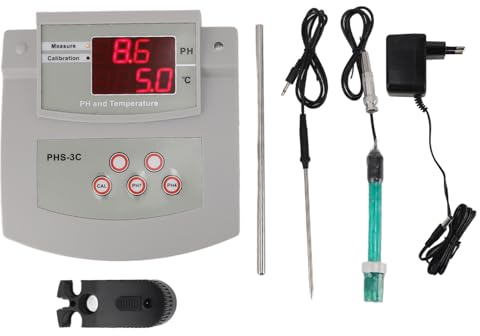 Labor-Tisch-PH-Messgerät-Kit, Hohe Genauigkeit, Automatische Kalibrierung, 0,01 PH-Genauigkeit, Digitale Elektrode, 4-stellige LED Für PH, 3-stellige LED Für Temperatur(EU PLUG 230V)