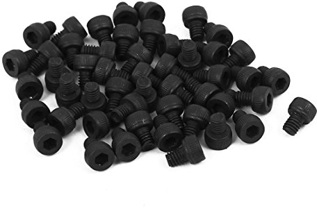 Schrauben und Muttern, M4 x 5 mm Vollgewinde Innensechskant-Rändelschraube, Bolzen, Schwarz, 50 Stück (87bb70fe66ac06a19b66363c4325bd92)