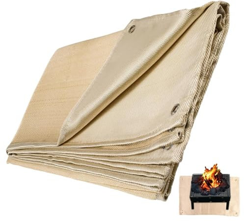 Patonde Manta Aislante ignífuga,Manta Aislante para Parrilla,Manta Aislante ignífuga de Fibra de Vidrio | Excelente Herramienta de protección térmica contra Incendios para Usar como Tela para soldar