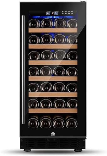 QPZMALSKY 6 -Layer -Wood Wine Cooler Refrigerator - Integrated Or Independent Compressor Wine Refrigerator Without Frost With Digital Memory Temperature Control