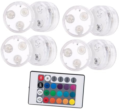 YARNOW 8stücke Wasserdichter Led-tauchlichter Ferngesteuerte Teichlichter Für Poolbrunnen Und Unterwasserdekorationen Tauchfähige Led-poolbeleuchtung Mit Fernbedienung