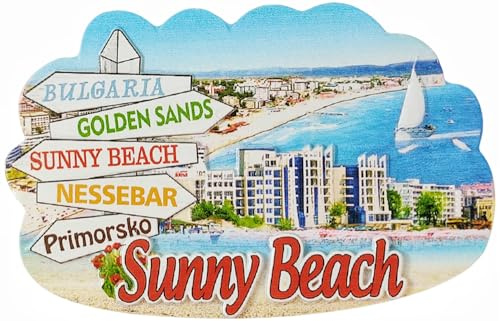 Kühlschrankmagnet, Motiv: Sonnenstrand, Barcelona, Spanien, Tourismus, Souvenir, 3D-Dekoration, magnetischer Aufkleber
