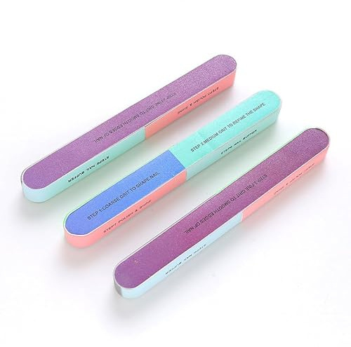 3 Pcs 7-Sided Nail Buffer Blocks - Professional Manicure Sanding Files