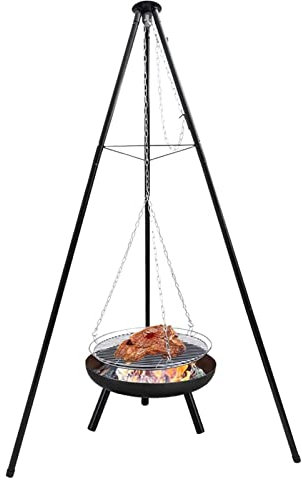 Braciere portatile da esterno regolabile in altezza con rete per barbecue in acciaio inox griglia per barbecue a carbone per falò cottura stufa da patio alto e rack per giardino campeggio