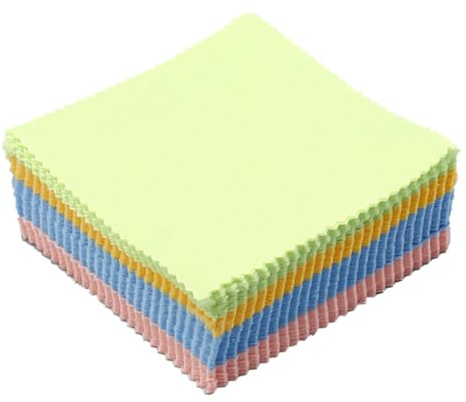 TOVINANNA 100 Stück Mikrofaser Brillenputztücher 10x10cm Wiederverwendbar Fusselfrei Quadratisch Farbig Reinigungstücher Für Brillen Linsen Bildschirme Empfindliche Oberflächen in Gesundheit Haushalt