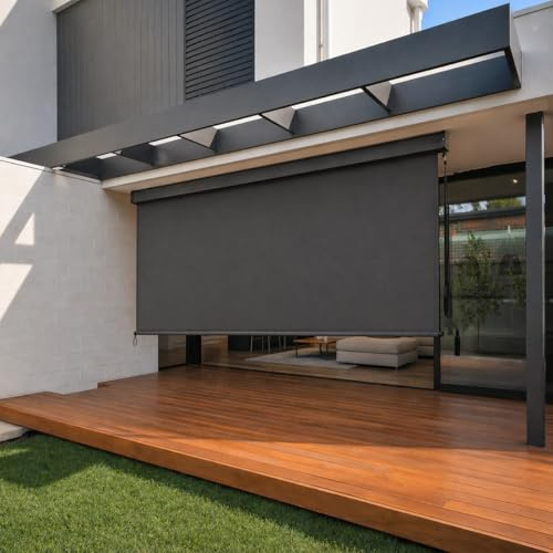 Strattore Ausziehbare Senkrechtmarkise Vertikalmarkise 200 x 250 cm - Markise mit Kurbel für Terrasse und Balkon Schutz vor Sonne und Wind - Beschattung Sichtschutz Windschutz Wasserdicht - Anthrazit