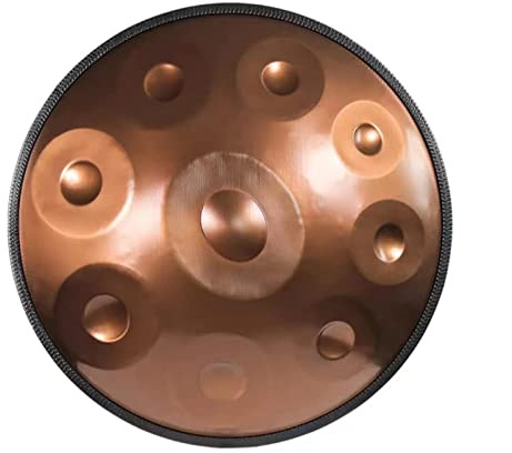 SQSXCKIQ 440 Hz Handpan Steel Drum 9 Noten 22 Zoll „Gold Performer“ in d-Moll mit Handpan-Ständer, Handpan-Koffer