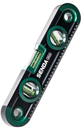 Magnetic Torpedo Level 12 Inch Shockproof Small Leveler Tool with 3 Bubble Spirit Level 45 90 180 Degree, Shock Resistant Construction Levelers for Hanging Pictures Install Shelf Home Renovation