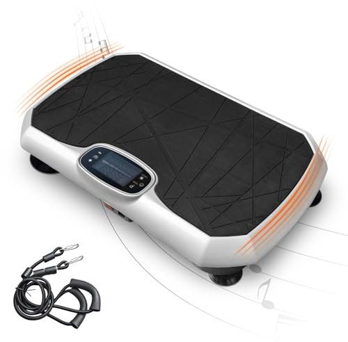 Vibrating plate exercise machine, suitable for full body workout, weight loss and home fitness, equipped with Bluetooth speaker, remote control,
