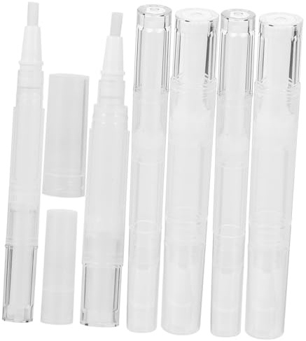 Warmhm 6stücke Leere Nagelhautölstifte aus Kunststoff Transparente Nagelöl-tuben zum Befüllen mit Nagelpflegeöl Ätherischen Ölen Nagellack Wimpernserum Parfüm
