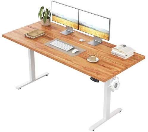 Klicelor Höhenverstellbarer Schreibtisch 110x60 cm mit 2 Speicherplätzen