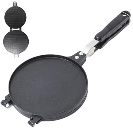 Waffle Iron - Double Mini Waffle Maker - Waffles Baking Pan Bakeware, Portable Shaper Pan Kitchen Baking Tools For Afternoon Tea Crepes Dessert Pastry Breakfast Birthday Picnic Camping Breakfast