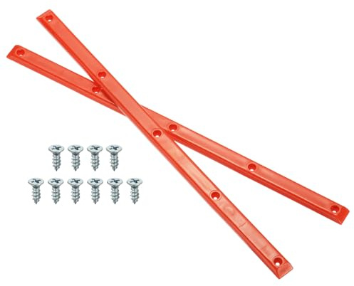 PATIKIL 1 Pair Rib Bones Rails, Stable and Flexible Skateboard Rails for Deck with Screws Reduce Friction for Long Board Skateboard(Orange)