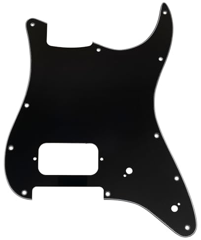 Musiclily Pro 11-Loch ST Schlagbrett Gitarren Pickguard 3-lagig Schwarz | für Squier Sonic Strat HT H E-Gitarre
