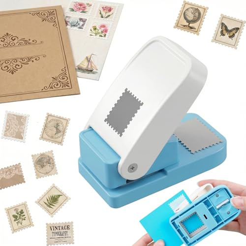 Rectangular Postage Stamps Punch 1X0.8 Inch Scalloped Edge Craft Tool