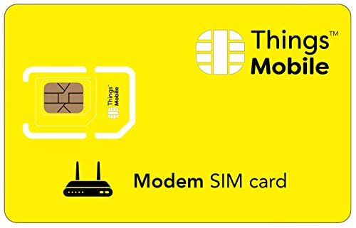 Scheda SIM per Modem -Things Mobile - Copertura globale, rete multi-operatore GSM/2G/3G/4G LTE senza costi fissi, senza scadenza con tariffe competitive. 10 € di credito Incluso
