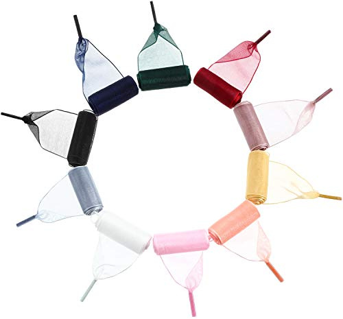 Syhood 10 Pares de Cordones de Satén Suaves Casuales de Organza para Mujer y Niña, 120 x 4 cm