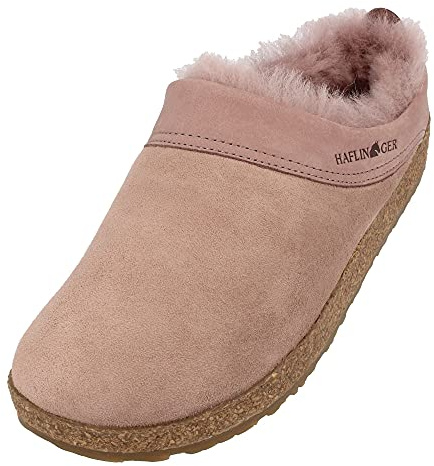 HAFLINGER zoccolo in pelle di agnello Snowbird pantofola in feltro palissandro, 39