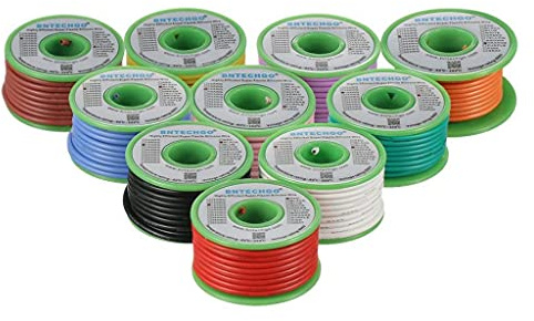 BNTECHGO 16 AWG Silicone Wire Kit 10 Color Each 25ft Stranded Tinned Copper
