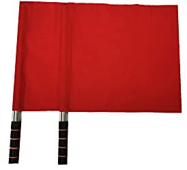 Stormflag 2 Sports Referee Flags with Pole Foam Handle for Football, Rugby, Small Signal Flag, Stainless Steel