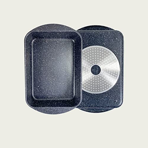 Arca - Rostiera Vulcania In Alluminio Con Rivestimento Antiaderente Effetto Pietra - Induzione - Forni Tradizionali - Misure Assortite (34x22 cm)