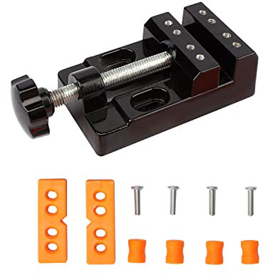 aleawol Mini Schraubstock, Universal 57mm Mini Bohrmaschine Bank Schraubstock Clamp, Aluminiumlegierung Kleine Bohrmaschine DIY für Nussbaum Schmuck