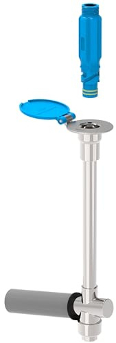 Aquor Bodenhydrant, frostsicherer Hofhydrant, bleifrei mit Ablaufanschluss, selbstreinigender, wartungsfreier und frostfreier Außenhahn, Grabtiefe 30,5 cm, Aquor Blau